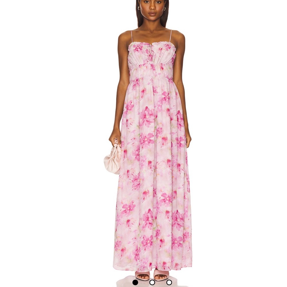 REVOLVE Pink Floral Maxi Dress